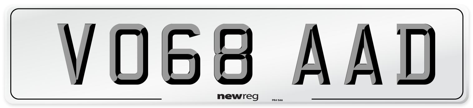 VO68 AAD Number Plate from New Reg